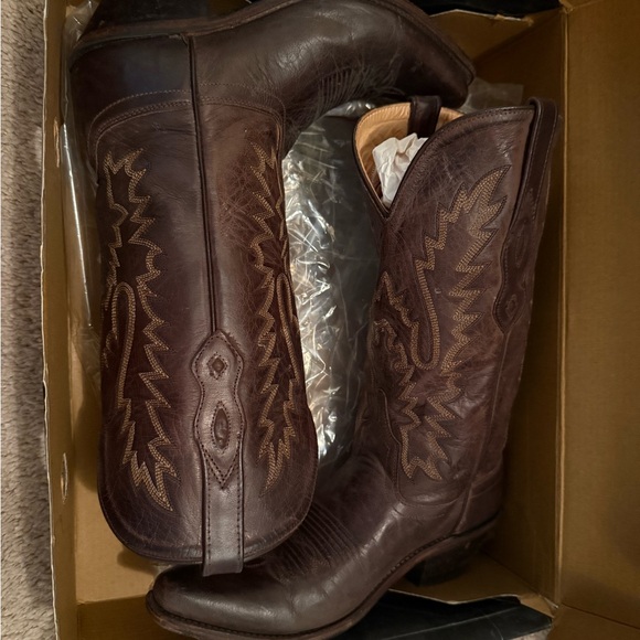 New Old West Dark Brown Western cowboy cowgirl boots 7.5 $200.00 - Picture 7 of 9